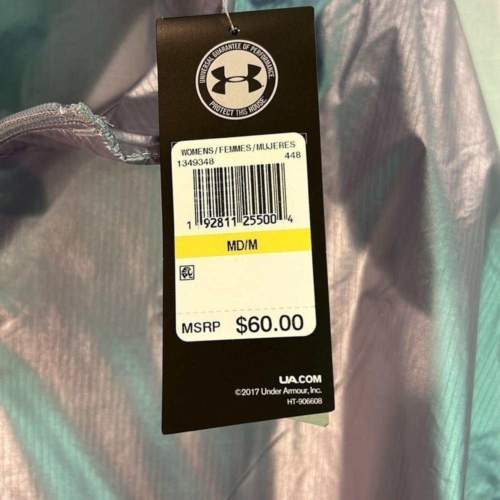 Under Armour NWT Women’s Metallic Lavender Windbreaker popover - Picture 4 of 4